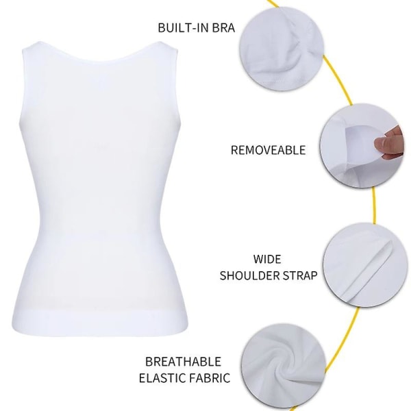 Naisten ohjausliivi Cami saumattomat muotovaatteet Topit hoikentavat vatsaa Control Camisole Cami Pehmustettu Skin M