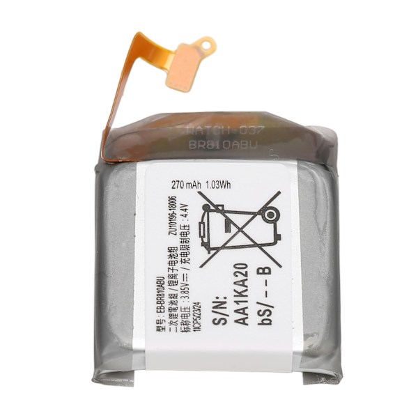 EB BR810ABU Batteriudskiftning til Galaxy Watch Gear S4 42mm SM R810 R815U 1,03Wh 270mAh 3,85V litiumionbatteri