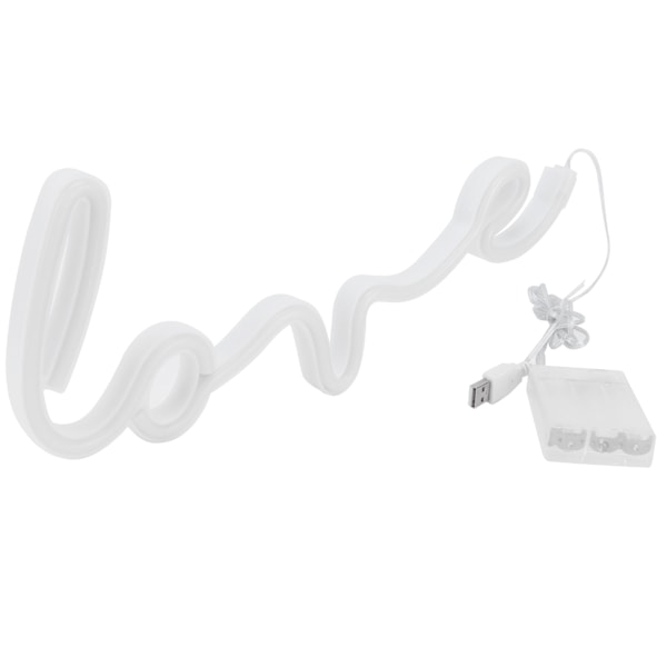 Kjærlighetsbrev Neon Skilt LED Neon Dekorativt Lys for Soverom USB/Batteri Drevet Rosa