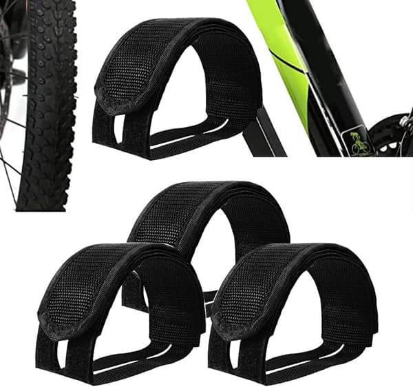 2 par sorte remme til cykelpedaler med fast gear