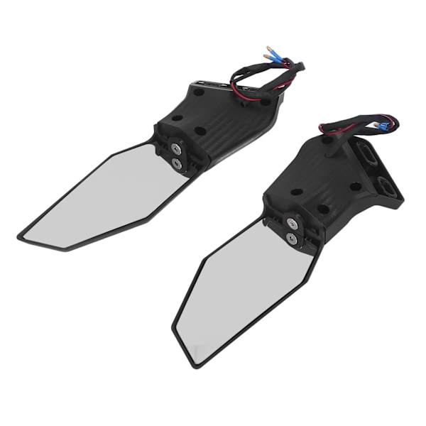 Motorsykkel sidespeil svingbar spoiler med LED-blinklys, karbonfiber stil erstatning for Ninja 400 650