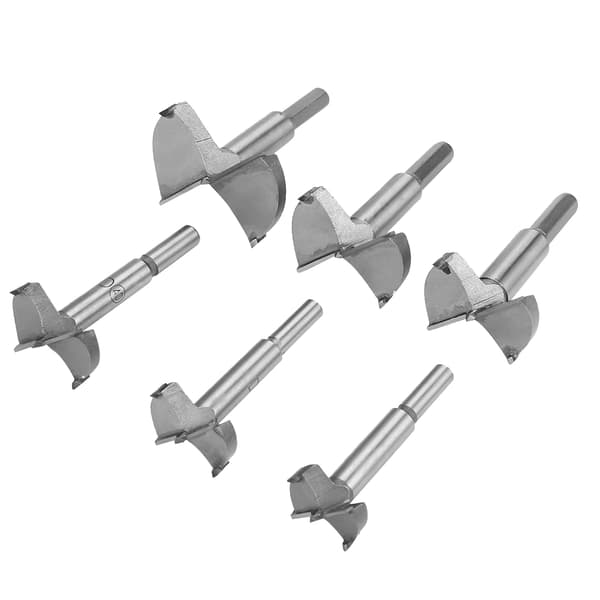 6 stk 30-60 mm høyfast stål flatborsett for trearbeidere