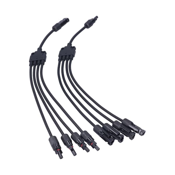 Solpanelkontakt 4-vägs Y-typ Parallel Connector Solpanel Förlängningskabel PV-trådadapter