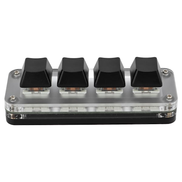 Mini 4 Key Gaming Tangentbord Mekanisk knappsats Typ C till USB Interface Programmering Svart med RGB-ljus