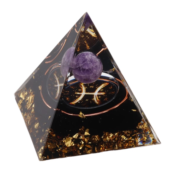 5 cm Orgonitpyramid för positiv energihelande Kristallpyramid Meditation Orgonitpyramid Chakra Zodiak Energikälla Fiskarna