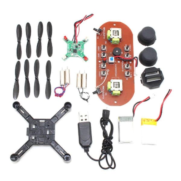 sæt med komplet tilbehør til gør-det-selv-dronen, fire dele til drone, dronens bundkort, modtagerkort