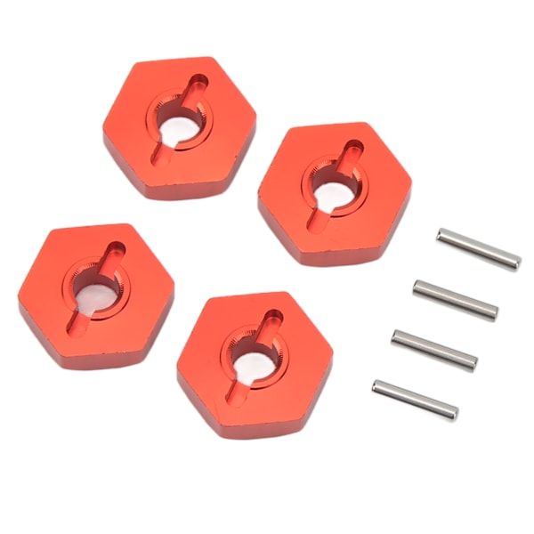 4 ST RC Hex Nav Adapter Aluminiumlegering RC Hex kopplingsdelar för Traxxas E Revo 1/16 RC Bil Röd