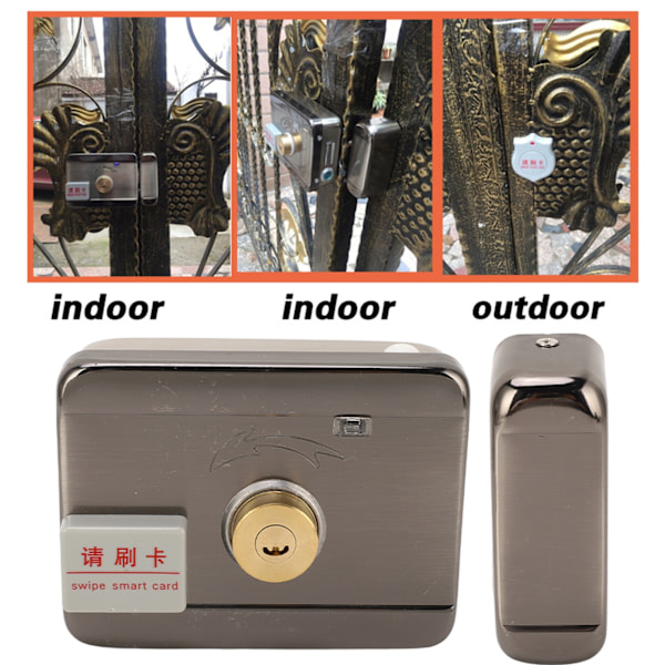 Elektrisk dør lydløs lås i rustfritt stål Dobbeltsidig ID-kort med fjernkontroll