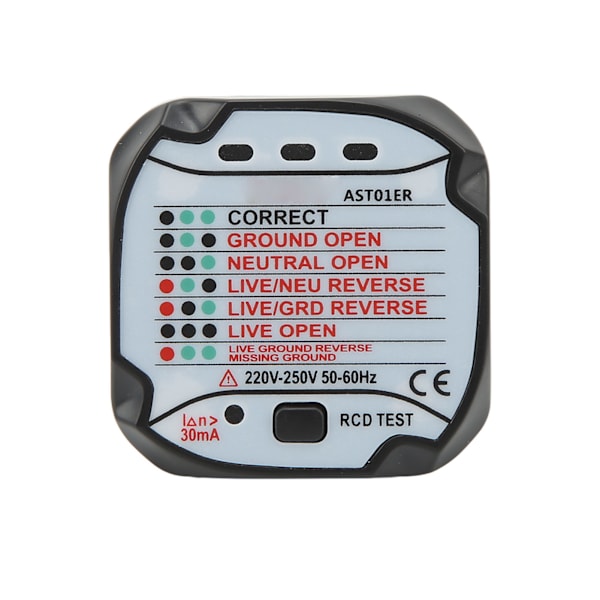 Stikkontakt Tester Præcis detektion Hurtig respons Stikkontakt Detektor EU-stik 220V-250V