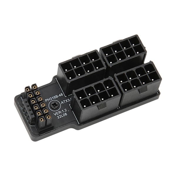 ATX 4 8P Vinklet Adapter 32P Til 16P 600W 12V HPWR Plug and Play Grafikkort Strømadapterkort til Skrivebordet Sort