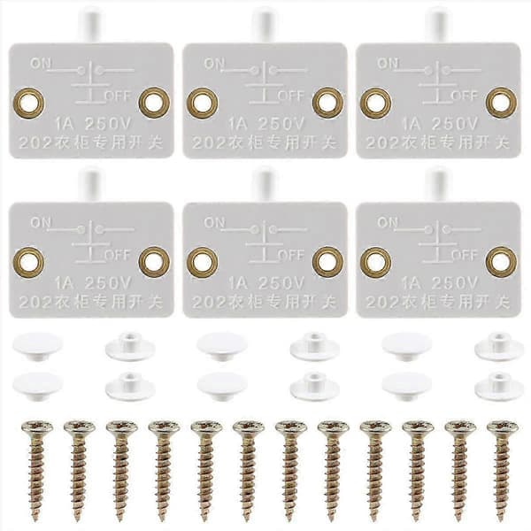 st dörr-LED-brytare för garderobsbelysning, elektriska lampbrytare White