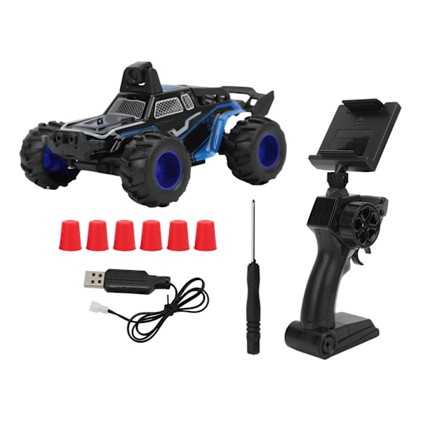 1/32 RC Bil 2.4G Simulerings Off Road Fjernstyret RC Elektronisk Legetøjsbil med Kamera til Børn ToyBlue