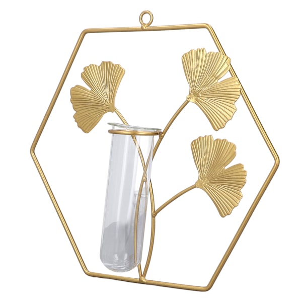 Vas Prydnad Guld Ginkgo Leaf Design Fashionabla Utsökt Vas Dekoration för Hem Vardagsrum Sovrum
