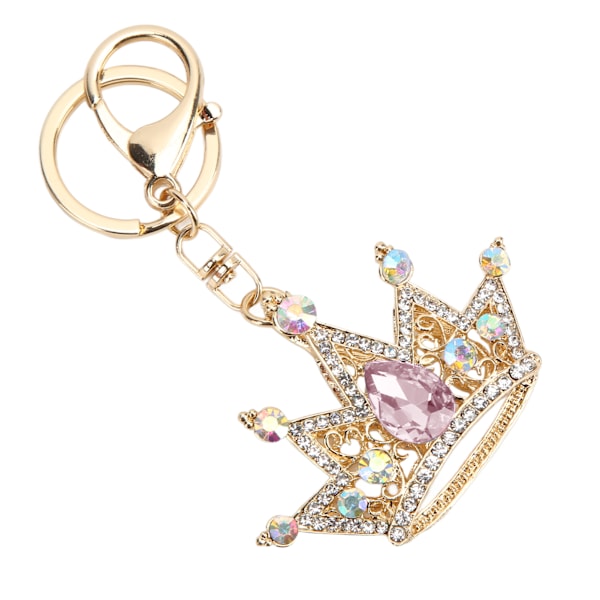 Rhinestone nøglering Kroneform Glansfuld udsøgt design nøglering til bil hængende taske pynt Rosa