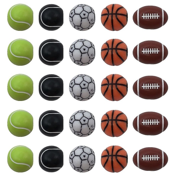 100 stk Sport Ball Beads Basketball, Tennis, Volleyball, Softball, Fotballperler Softball