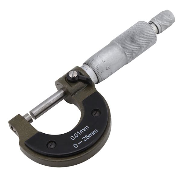 1 st hög precision utvändig mikrometer tjockleksmätare 0-25 mm mätområde