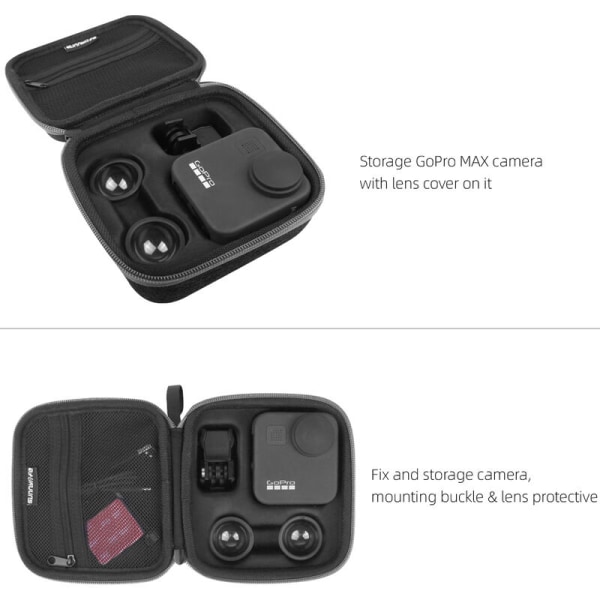 Kompatibel med GoPro Max Camera Carry Case Bærbar rejsetaske, Model: Sort