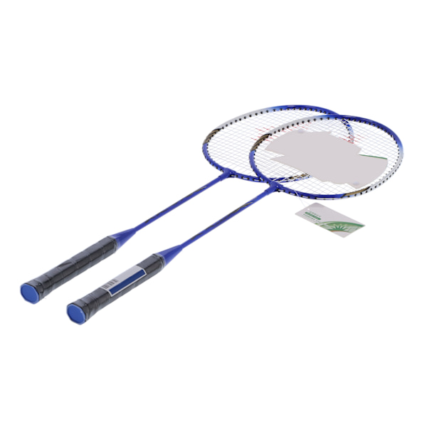 SG8010 2-spiller badmintonsett Lettvektsfiber dobbel racket for voksne og barn Blå