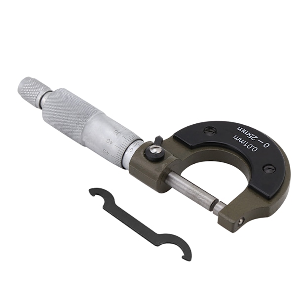 1 st hög precision utvändig mikrometer tjockleksmätare 0-25 mm mätområde
