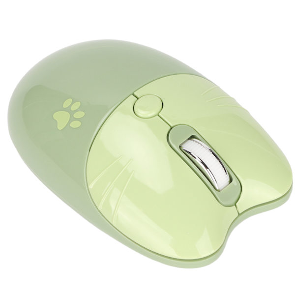 Langaton hiiri Sööt Cartoon Cat Paw 2.4G Dual Mode tietokone tabletti Kolme tasoa DPI Mini hiljainen langaton hiiri Vihreä