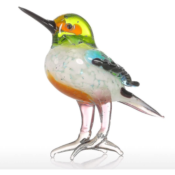 Fugleglass Fargerik Animal Collectible Figur Kunst Håndblåst miniatyr bordpynt naturtro