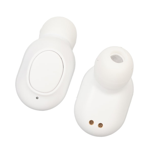 Bluetooth-ørepropper Stereo IPX7 Vanntette Høy Bass Digital Strømvisning Trådløse Øretelefoner med Ladesak Hvit