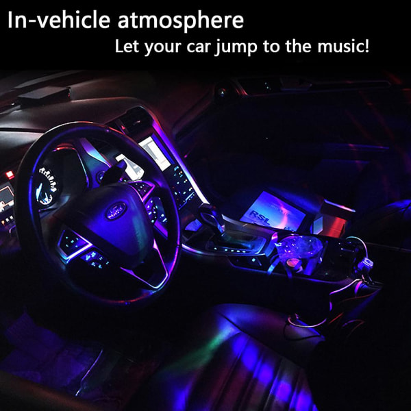 Disco Ball Strobe Light, auton sisäilmapiiri Dj Light Sound Aktiivinen toiminto retkeilyjuhliin