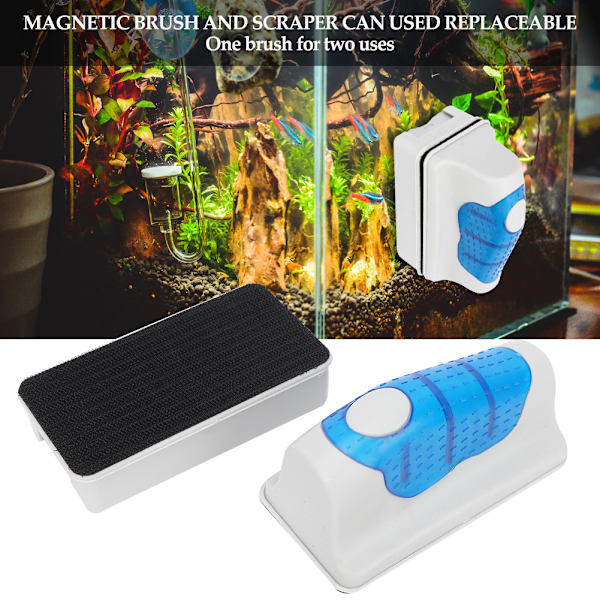 Akvarium Dobbeltsidig Magnetisk Børst Fish Tank Glas Flydende Skraber Rengøringsværktøj ZY-01XL