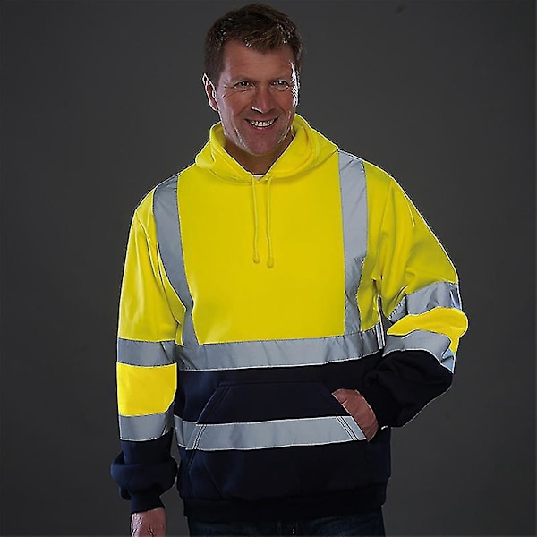 High Visibility Yellow Safety Work Hoodie for Men - 3XL