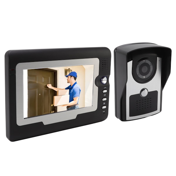 Smart HD Video Intercom dörrklocka Hem Elektronisk intercom dörrklocka med 12 klockor TFT LCD-skärm 100V‑240V US-kontakt