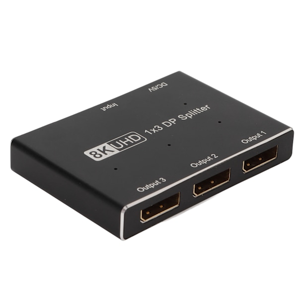 1x3 DisplayPort Splitter Triple MST SST Hub DP 1.4 Splitter for iOS System for Windows System for Android System
