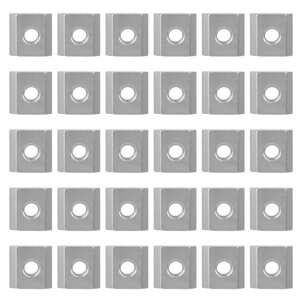 30 stk 30-serien T-spormuttersett Aluminiumprofilgjengede T glidemutterblokkfester (M6)