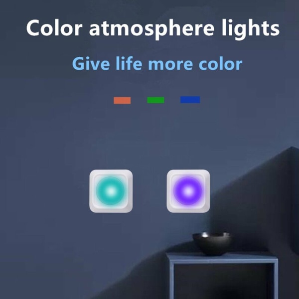 Kaappilamppu himmentimellä 13 väriä RGB Square Pat Night Light 2 kaukosäädintä + 6 lamppua Toimitetaan ilman AAA-paristoja