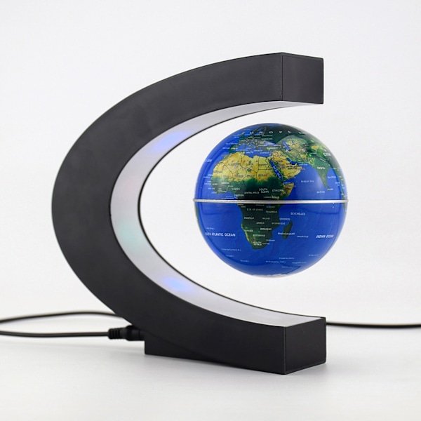 Magnetisk levitationsglob Inbyggd LED frostad textur C-formad 3in 12V 1A magnetisk levitationsglob prydnad för leksak