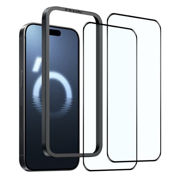 NORTHJO Kompatibel med iPhone 16 Pro Skärmskydd Full täckning 2-PACK inkl. Ram 77