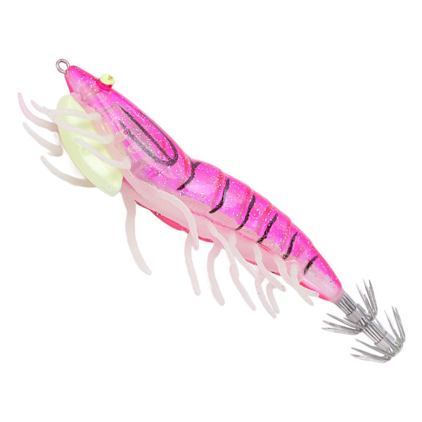 Fake Wood Reker Age Fiske Wobbler Blekksprut Jig Kunstig Selvlysende Blekksprut Krok Lokker Rosa