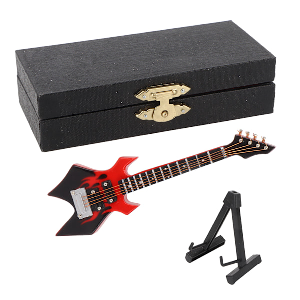 Basmodell Miniatyr träsimulering Gitarrmodell Musikinstrument OrnamentRöd