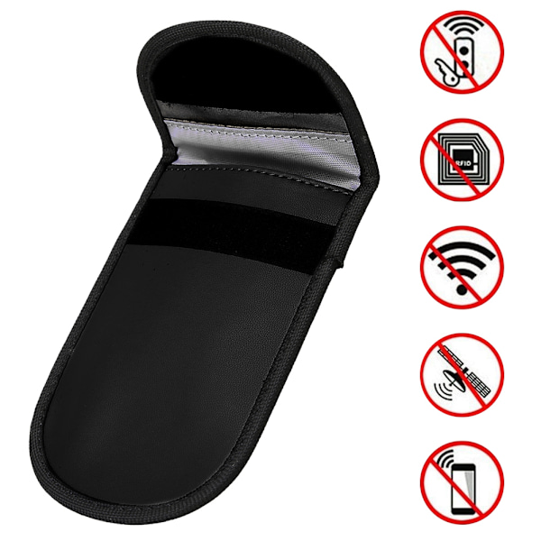 Dobbeltlags RFID-bilnøglebrik Signalblokering Beskyttelsespose Anti-scanning-pose (sort)