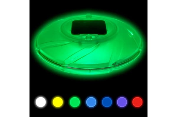 【NX】Bestway Flydende Poolbelysning LED-solcellelampe, 7 farver, 18cm Transparent 355