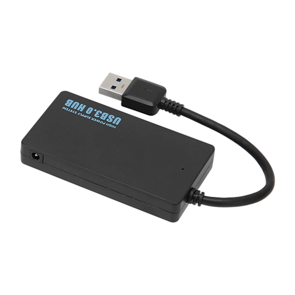 USB3.0 Hub 4 porter God varmeavledning 5Gbps Høyhastighetsoverføring USB3.0 Splitter Dokkingsstasjon Svart