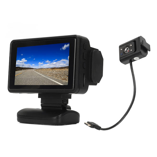 Front Bakre Dash Camera 1080P HD IR Night Vision Rörelsedetektering Loop Recording Bil Dashboard Cam med 3 tums LCD-skärm F9