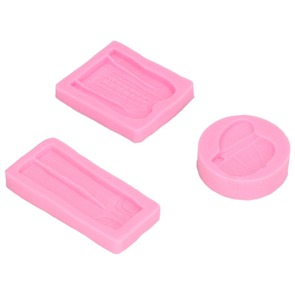 3 stk Fondantforme Holdbare Bærbare Bløde Vaskbare Komfortable Praktiske DIY-fremstillingsmaterialer til kager