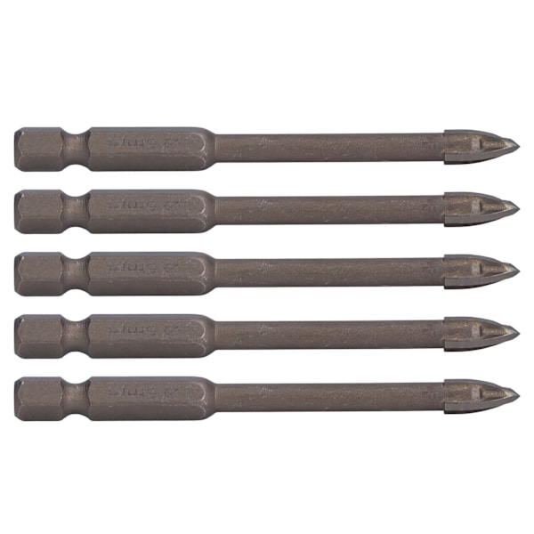 5 stk kryssborr 1/4 tommer sekskant skaft fliser glass keramisk betong hullåser hardmetall verktøy 6 mm