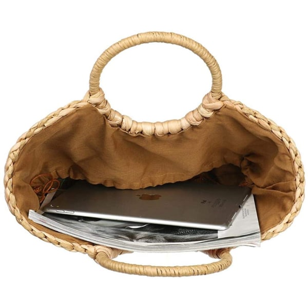 Rottingväska för kvinnor Halm Handvävd handväska med topphandtag Clutchväskor