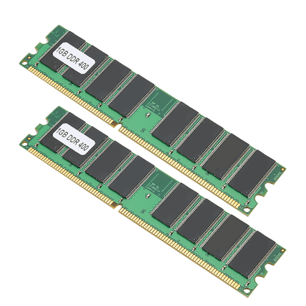 2 stk. Hukommelsesmodul Desktop Computer Dobbeltsidet 16-Grain DDR 1GB 400MHZ PC-3200