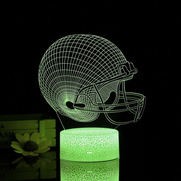 3D Nattlys LED-fjernkontroll Touch Fargerik Creative Nattbordslampe Bordlampe USB-gavehodetelefonlampe