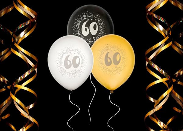 【NX】Ballong 60 år 6-pack Latex Multicolor multicolor