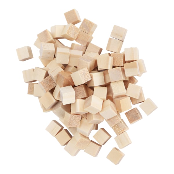 100 stk. Treklosser Furu Firkant Blank Blokker for DIY Håndverk Tidlig Barndom Puslespill Leke 10mm