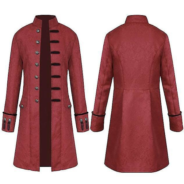 Keskiaikainen goottilainen patchwork-takki XL - Bordeaux