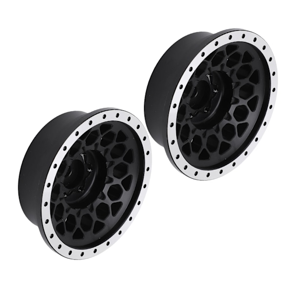 2 st RC Hjulnav Fälg Professionell Aluminiumlegering Hjulnav Set för Axial SCX6 1/6 RC Bil Svart